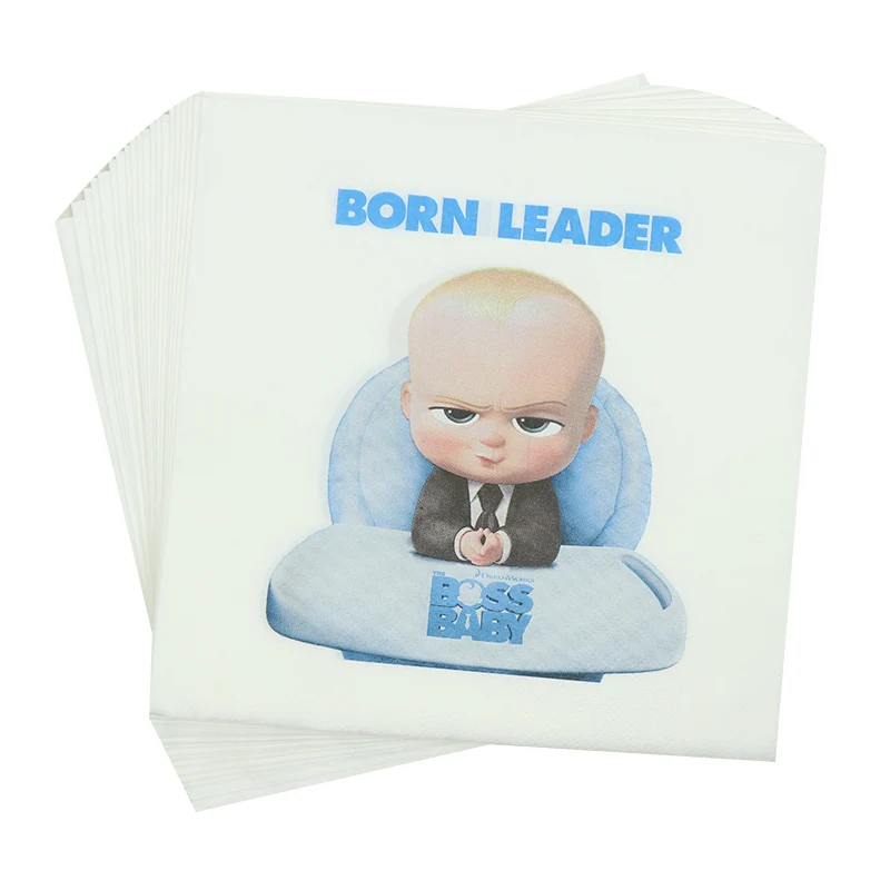 20 шт./упак. Baby Boss одноразовые салфетки для детского дня рождения 33*33 см бумажное полотенце посуда вечерние принадлежности для декора