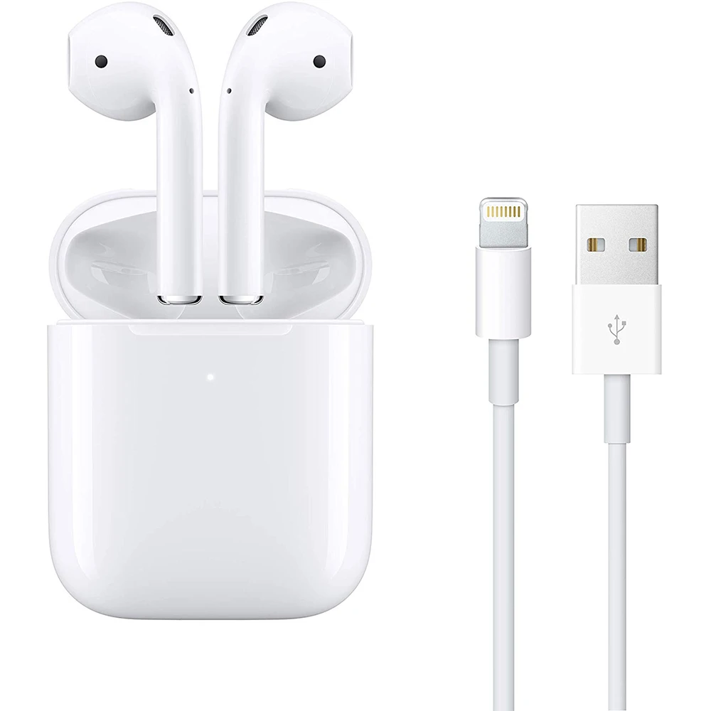 Оригинальные наушники Apple AirPods 2nd, беспроводной зарядный чехол, версия Bluetooth, наушники для iPhone, iPad, Mac, Apple Watch