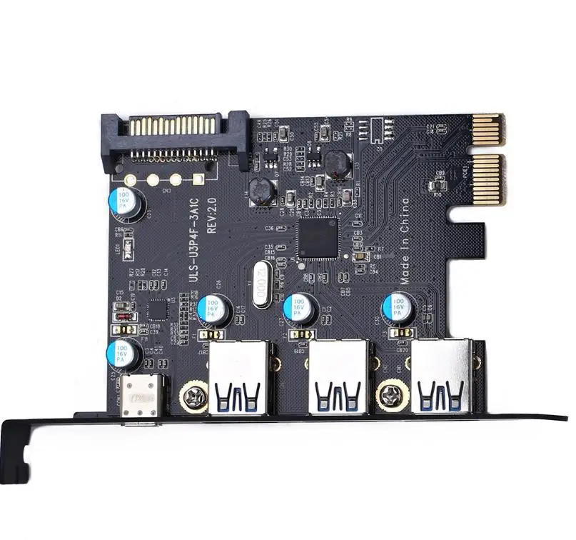 Карта PCI Express на 3 порта USB 3,0 1 порт USB3.1 Тип C Внутренний USB 3,0 20PIN 4 порта usb-хаб pcie к тип-c конвертерная карта