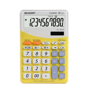 

New SHARP SHARP el-m332 calculator desktop 4-color cartoon cute solar ELM332 10-digit student math clear calculator
