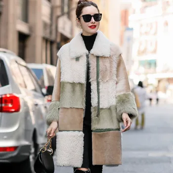 

Natural Real Fur Coat Leather Jacket Sheep Shearling Winter Coat Women Clothes 2020 Korean 100% Wool Jacket FB2020001M YY1678