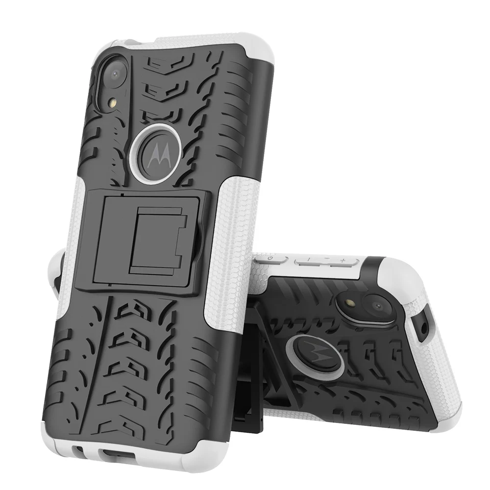 Для Motorola Moto E6 G7 Z4 Play G7 Plus G7 power Case жесткий пластиковый мягкий силиконовый гибридный бронированная подставка PC+ TPU чехол