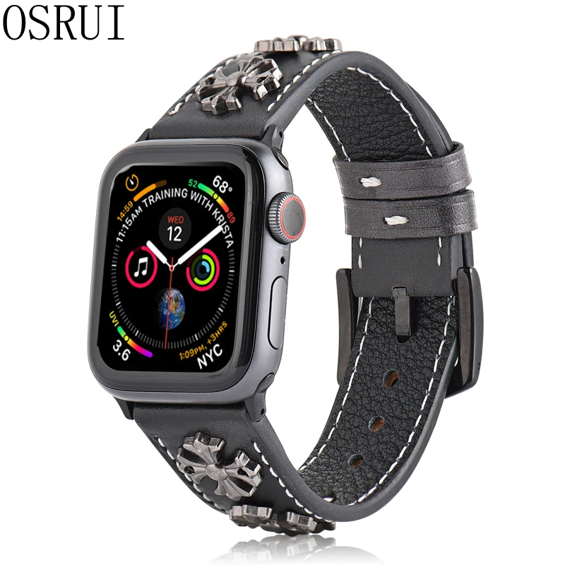 Кожаный ремешок для Apple watch band 5 4 44 мм 40 мм iwatch correa 42 мм 38 мм 3 2 Высококачественный Браслет для Apple watch аксессуары
