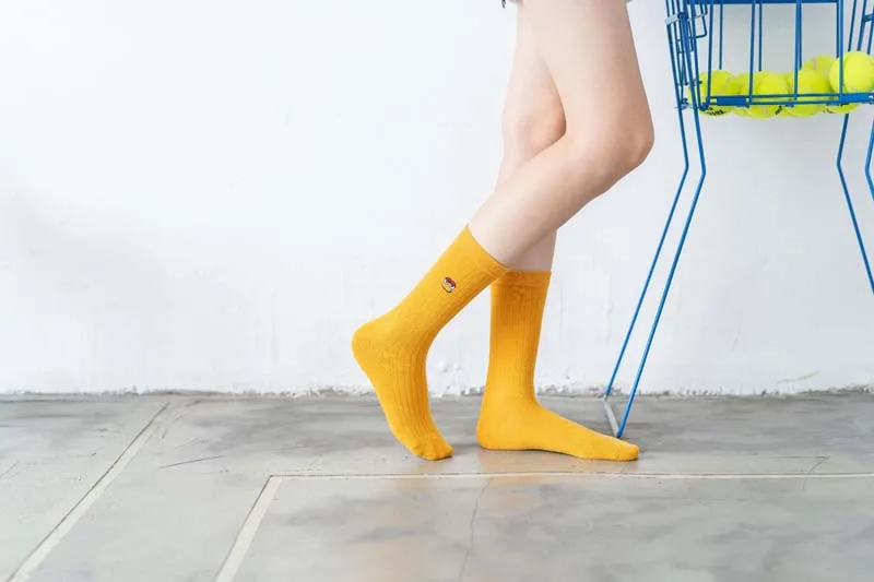 [WPLOIKJD]Candy Color Autumn Winter Socks New Product Embroidery Cute Expression Cotton Women Socks Harajuku Sokken Skarpetki