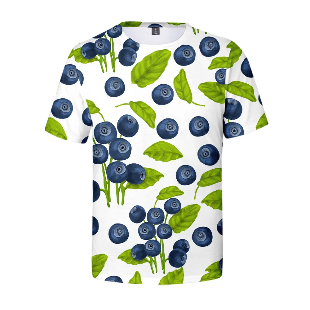 

New Fruit 3D Digital Printing Summer Adult Short-sleeved T-shirt Support Customization