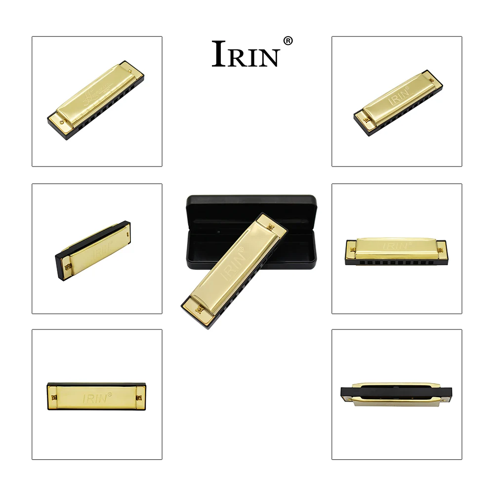 IRIN губная гармоника 10 отверстий 20 Тон Ключ C Блюз Джаз рок духовой музыкальный инструмент диатоническая арфа серебро/золото цвет