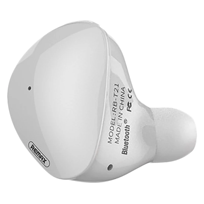 Remax Rb-T21 в ухо Мини Беспроводная bluetooth-гарнитура поддерживает Многоточечное соединение перезаряжаемый мини 4,1 - Цвет: White