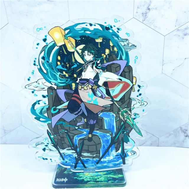 Anime Figure Genshin Impact Eula Klee Zhongli Xiao Acrylic Stand Model Plate Desk Decor Standing Sign Fans Collection Gifts 3