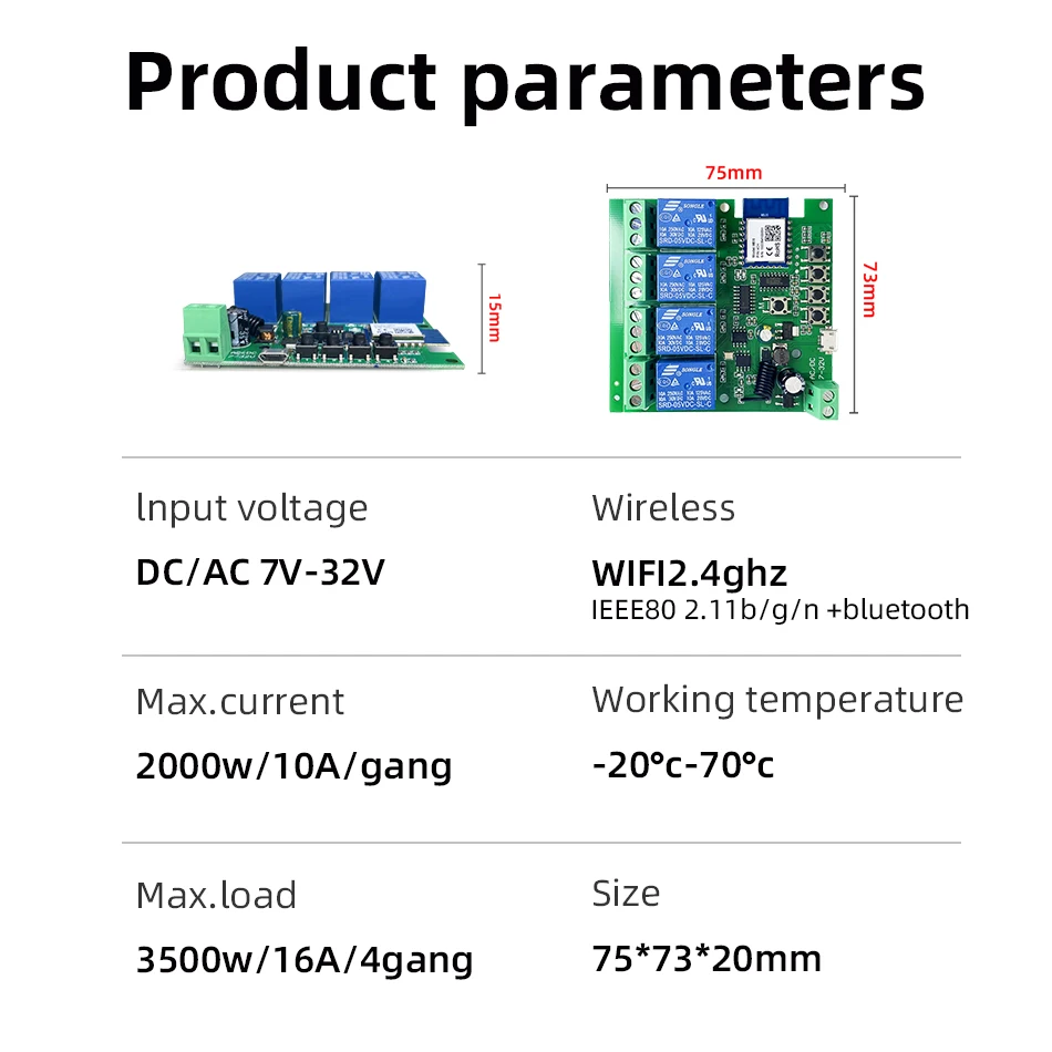 USB 5V DC 12V 24V 32V 4 Channel WIFI Tuya Smart Life Motor Controller Electric Linear Actuator 4CH Pulse Relay RF433 Remote dc motor speed controller motor speed controller electric motor speed controller