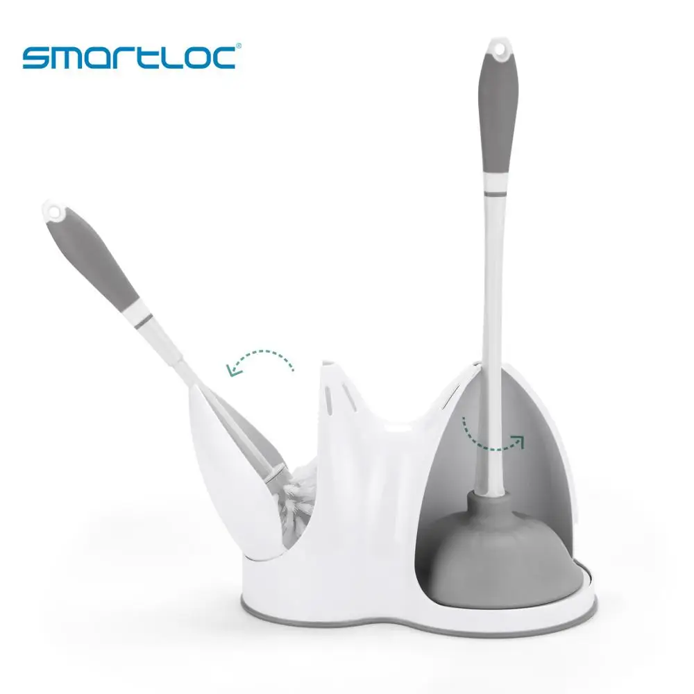 Набор 2 smartloc пластиковая подставка держатель туалетной щетки набор присоска плунжера wc аксессуары инструменты для уборки ванной комнаты очиститель