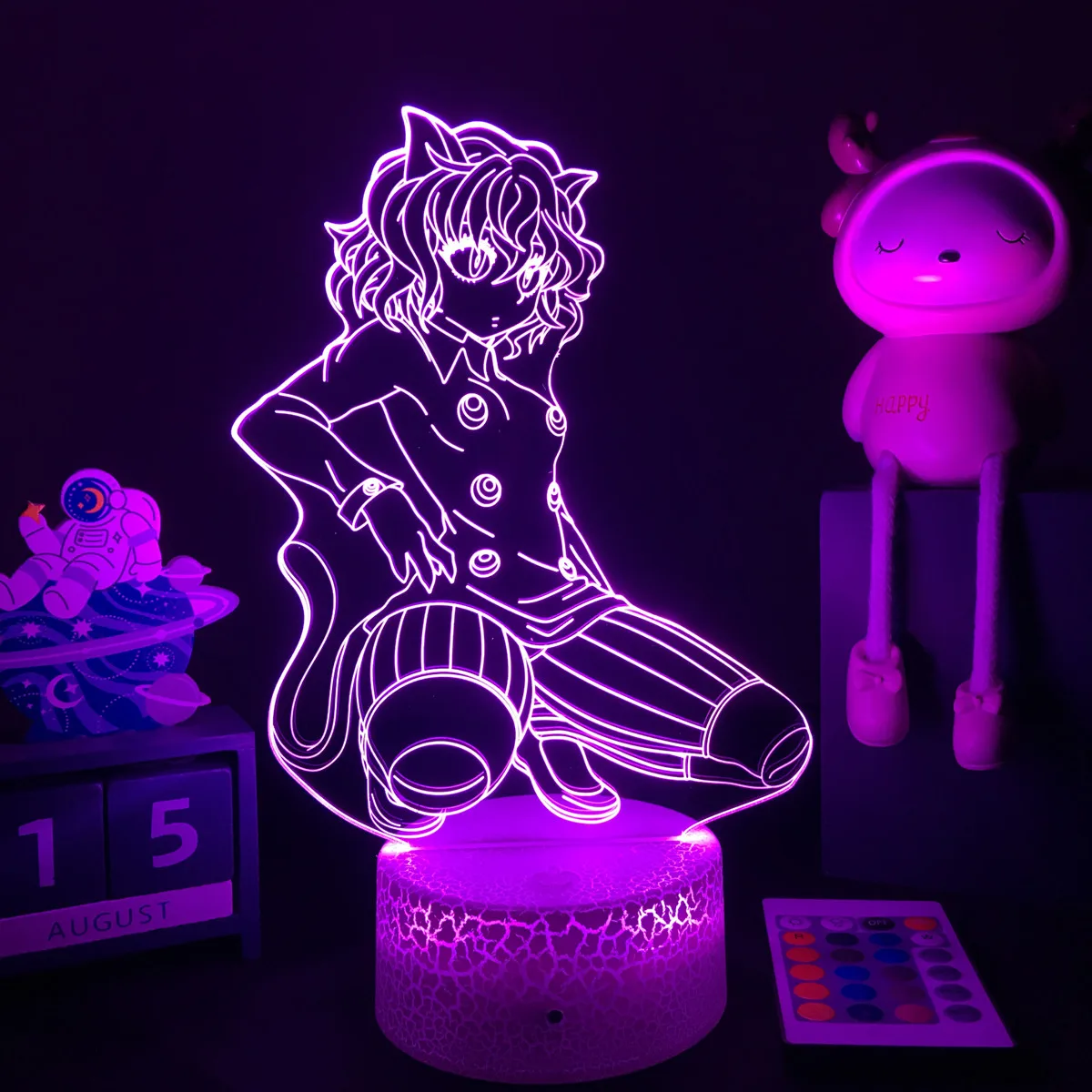 candle night Anime Led Lamp Hunter X Hunter Nightlight Neferpitou Figure Bedside Lamp  for Kid Bedroom Decor Birthday Manga Gift 3d Led Light portable night light