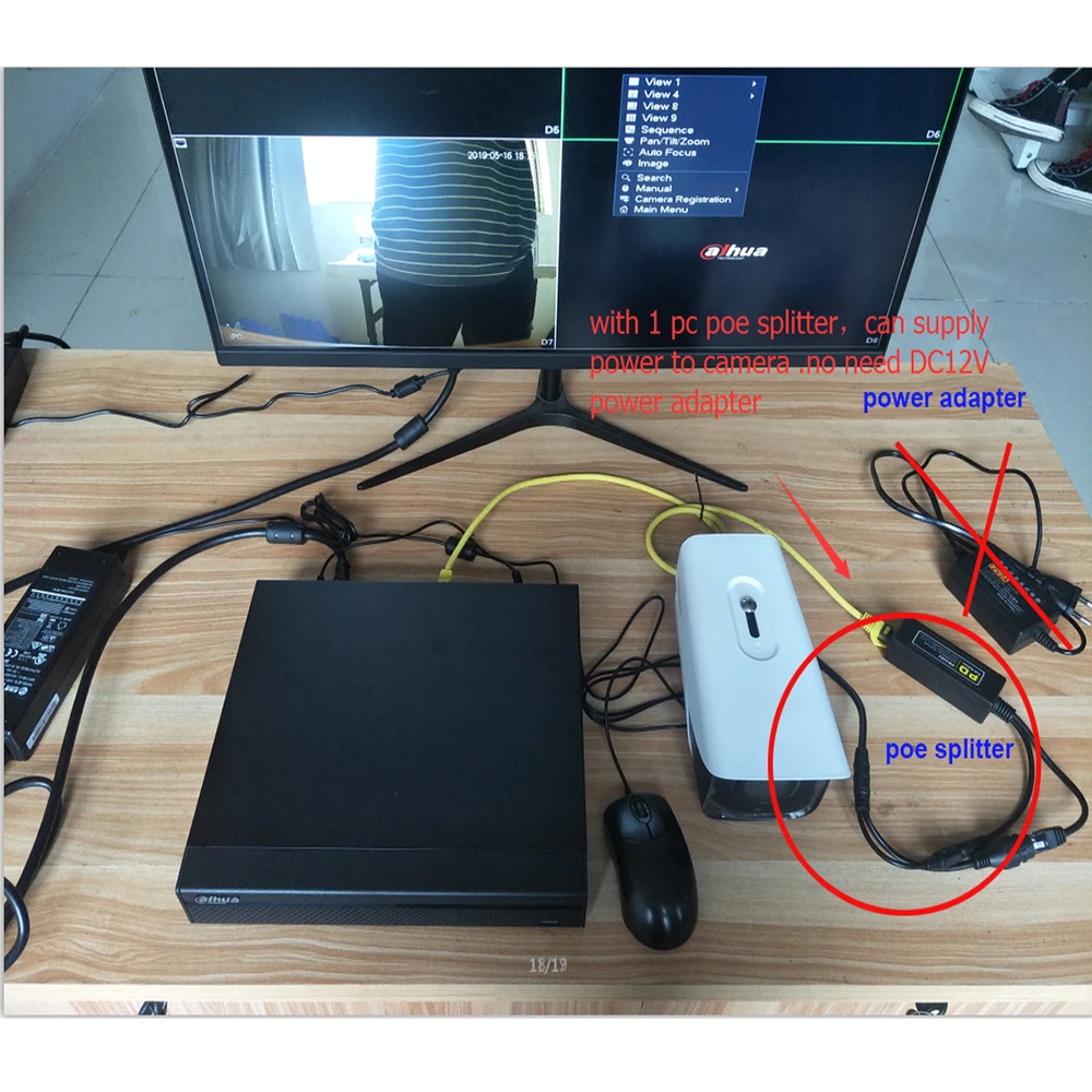 POE сплиттер DC12V 13W кабель адаптер модуль питания 12V сепаратор комбайнер