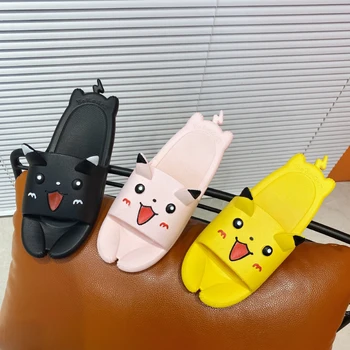 

Women's Slippers Pikachu Cartoon Pictures Cute Ladies Sandals Sweet Outdoor Indoor Slippers Woman Flat Shoes Spring Summer Slide