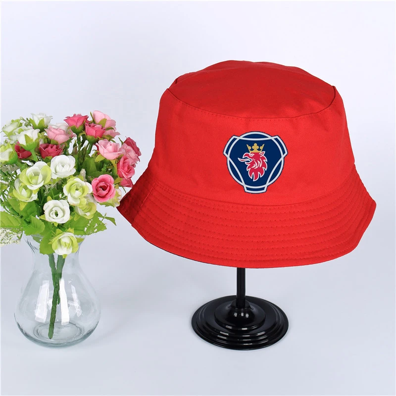 Логотип Scania летняя шляпа Женская Мужская Панама, шляпа-Панама Scania дизайн плоский солнцезащитный козырек рыбалка, рыбак шляпа - Цвет: Красный