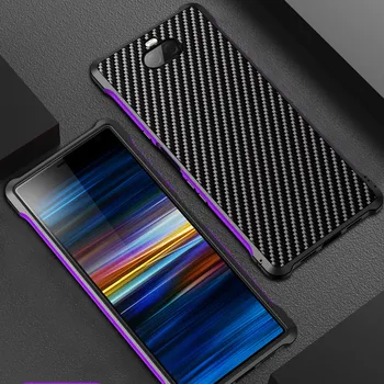 

Case for Sony Xperia 1 XZ4 10 10Plus Carbon Fiber Shell Metal Bumper Frame PC Mobile Phone Protective Back Cover Case