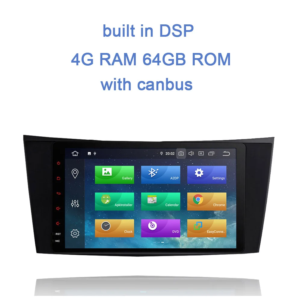 " ips 2 din Android 9,0 автомобильный dvd-плеер 8 ядерный 64 Гб ПЗУ 4 Гб ОЗУ Авторадио Bluetooth wifi для Benz W211 W463 W219 W209 2004-2011 - Цвет: 64G ROM canbus DSP