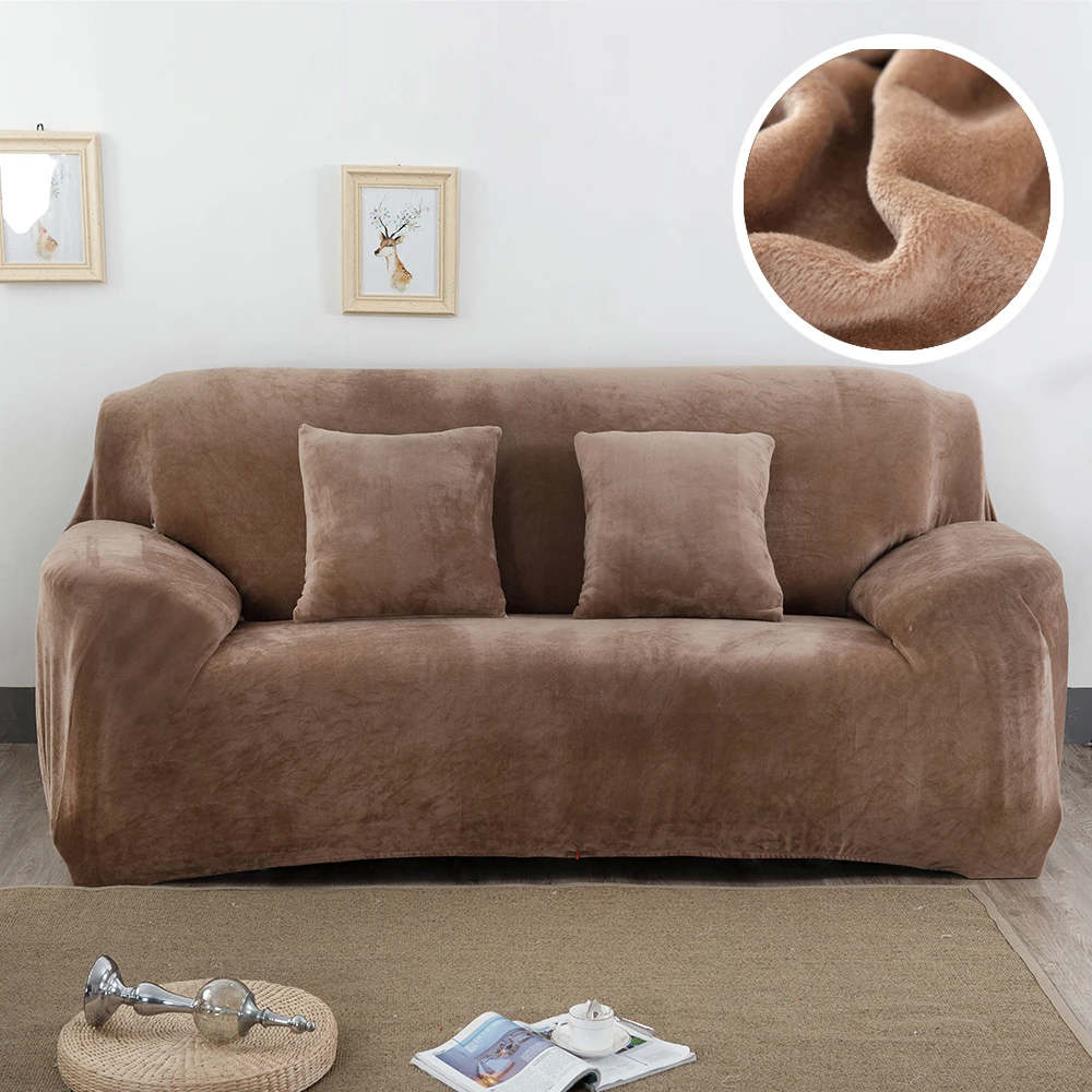 Plush Thicken 1 шт. плюшевый утолщенный универсальный чехол на диван все включено эластичный чехол для секционного дивана анти-грязные Чехлы для дивана для гостиной - Цвет: Plush Thicken