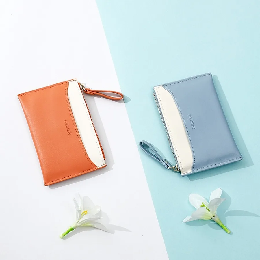 

Fashionpanelled Color Ziper Coin Purse Women Multifunctional Design Card Holder Small Fresh Multi-card Bit Wallet Clip 2019 New