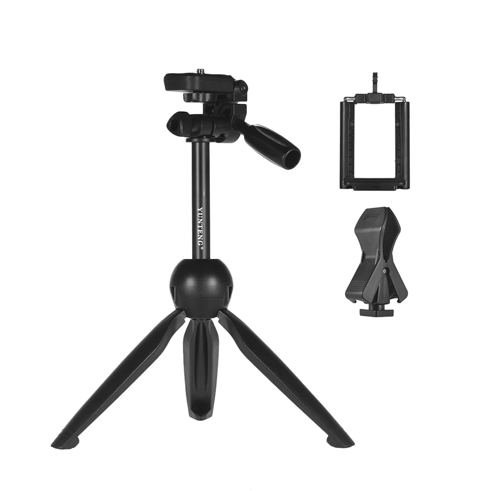 YUNTENG VCT-2280 многофункциональный мини настольный штатив живой потоковый штатив 1/" винт держатель микрофона для DSLR ILDC камеры