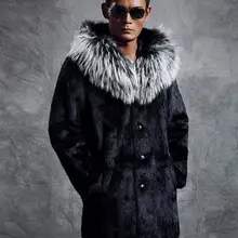 Осенняя кожаная куртка из искусственного меха норки, Мужская зимняя утолщенная теплая меховая кожаная куртка, мужские тонкие куртки, модные B229