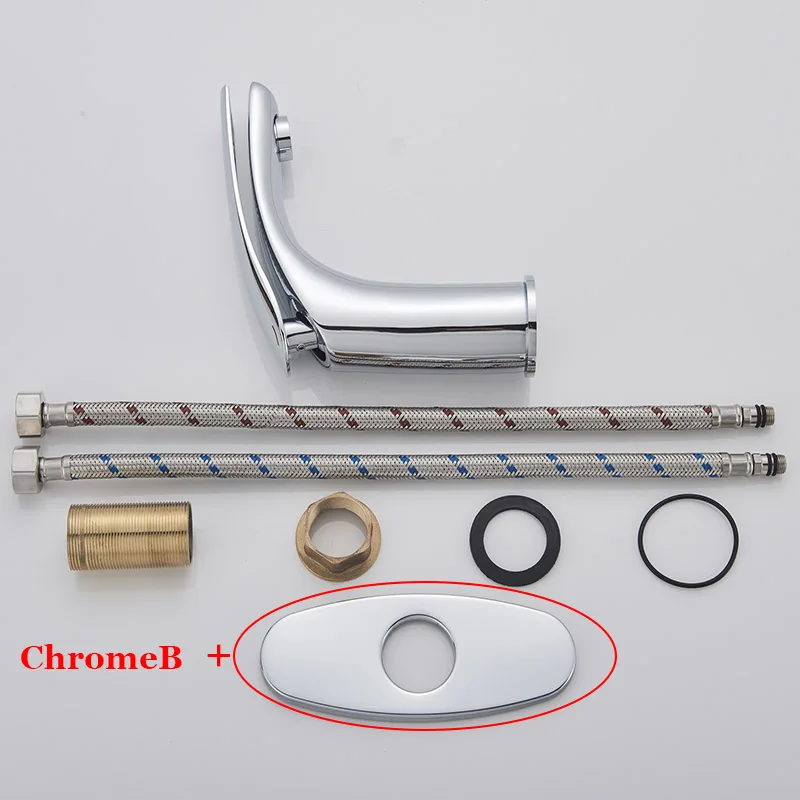 Chrome Copper Hot And Cold Water Faucet Column Basin Basin Bace Basin Wash Basin Faucet Elegant Curve Deck Installation