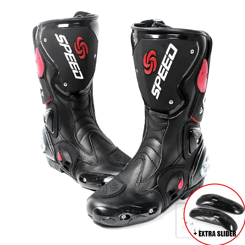 Men's Motorcycle Professional Racing boots Motocross Microfiber Leather High Cylinder Protective Gear protection boot 4 seasons 1