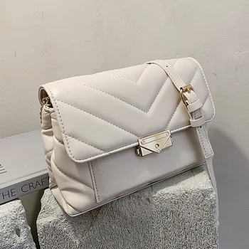 

Elegant Female Flap Crossbody bag 2020 New High quality PU Leather Women's Designer Handbag Lock Chain Shoulder Messenger Bag