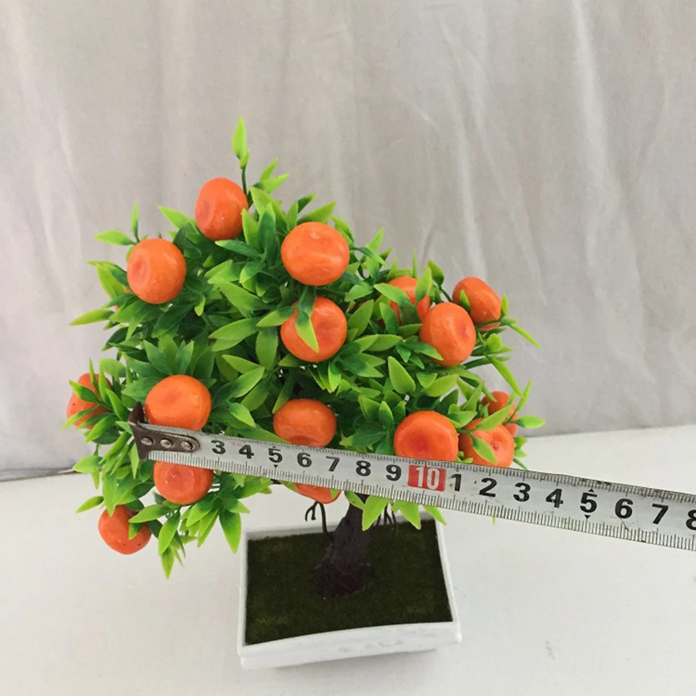 1Pc Artificial Orange Tree Bonsai Potted Plant Landscape Party Home Garden Decor