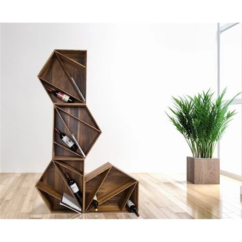 목재 책장 매거진 레드 와인 홀더 디스플레이 랙 박스 케이스 조합 보관 선반 가구, DIY 와인 랙 캐비닛 바