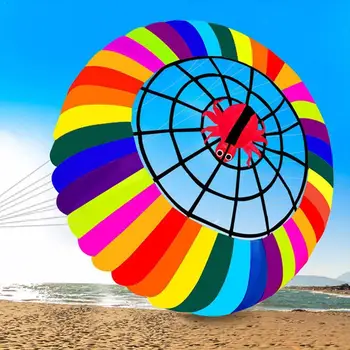 

Super Parafoil Rainbow Ring Kite Spinning Bowl Crown Line 2m Nylon Single In Diameter Ripstop W6Z3