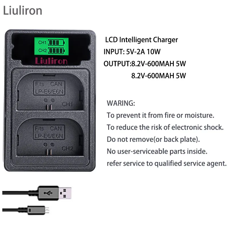 charger only Горячая Распродажа LP E6 LPE6 LP-E6 E6N Батарея для цифровой однообъективной зеркальной камеры Canon EOS 5DS R 5D Mark II 5D Mark III 6D 7D 80D EOS 5DS R - Цвет: charger only