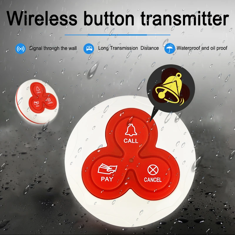 Retekess 10pcs T114 Call Button Restaurant Waiter Calling System Wireless Transmitter Bell Pager 433MHz For Hospital Cafe Bar