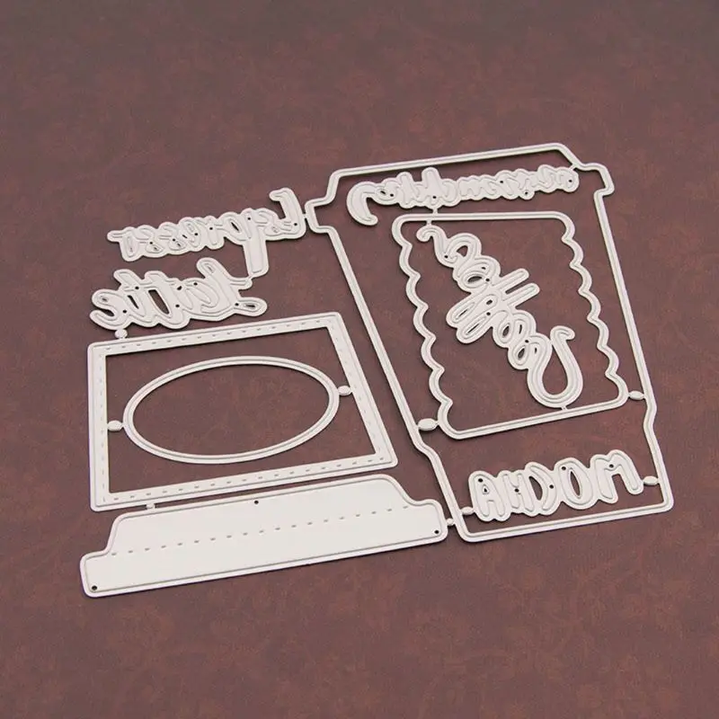 

Coffee Cover Metal Cutting Dies Stencil DIY Scrapbooking Album Stamp Paper Card Embossing Crafts Decor