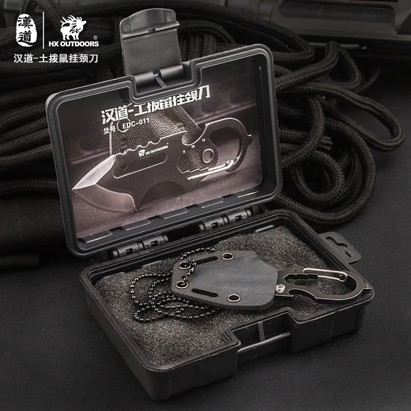 Hx outdoors Marmot Multifunction Knife Halter Knife Open Country Survival Army Knife Straight Knife Defensive EDC Knife Survival