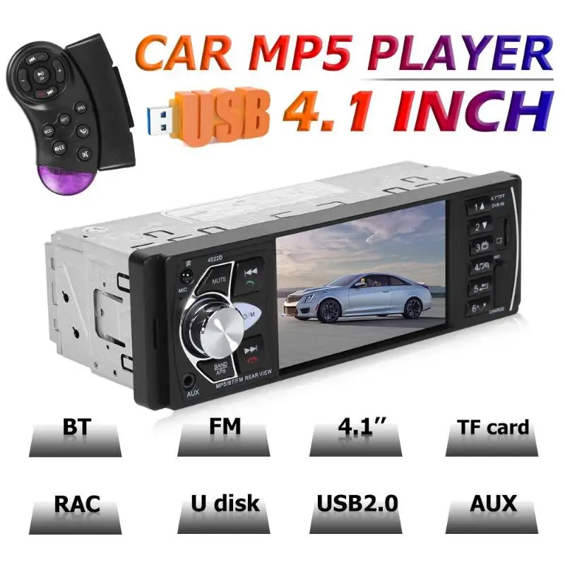 4022D 1 Din, автомагнитола, Bluetooth, 4,1 дюймов, автомагнитола ...