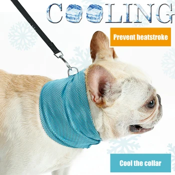 

Summer Pet Dog Cat Cooling Collar Self Cooler Necklace Drop Heat Scarf For Dog Pet Sunstroke Cooling Neck Wrap Dog Collar New