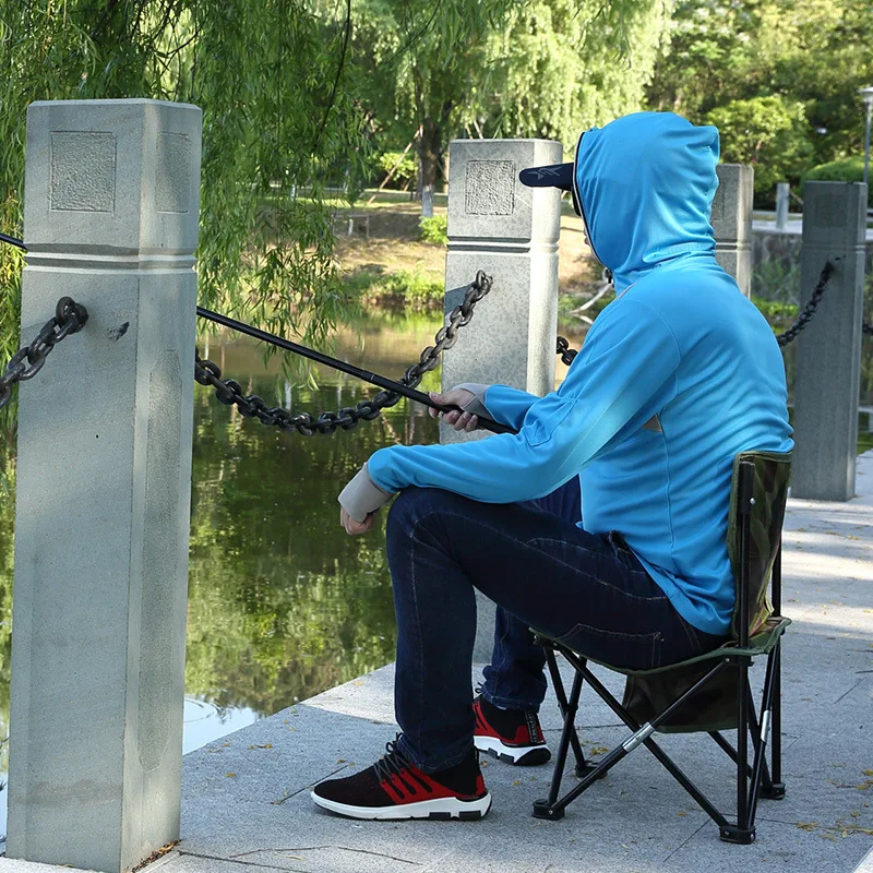 

Men Outdoor Anti-mosquito Fishing Sun Protection Clothing Summer Breathable Hooded Fishing Clothes chui diao fu Coat