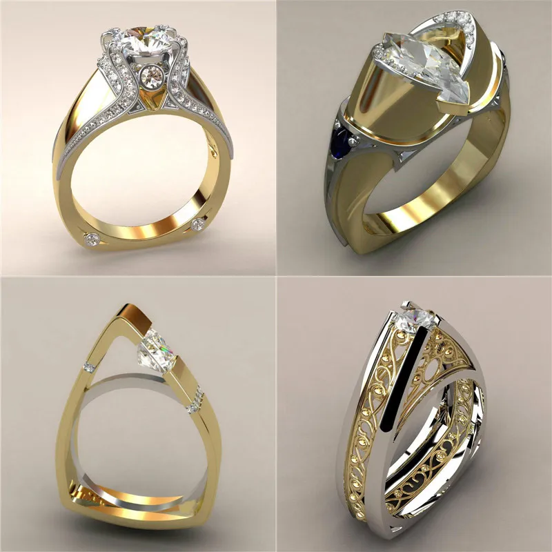 Luxury Female Small Zircon Stone Ring Unique Style Crystal Silver Color Wedding Promise Engagement Rings For Women | Украшения и