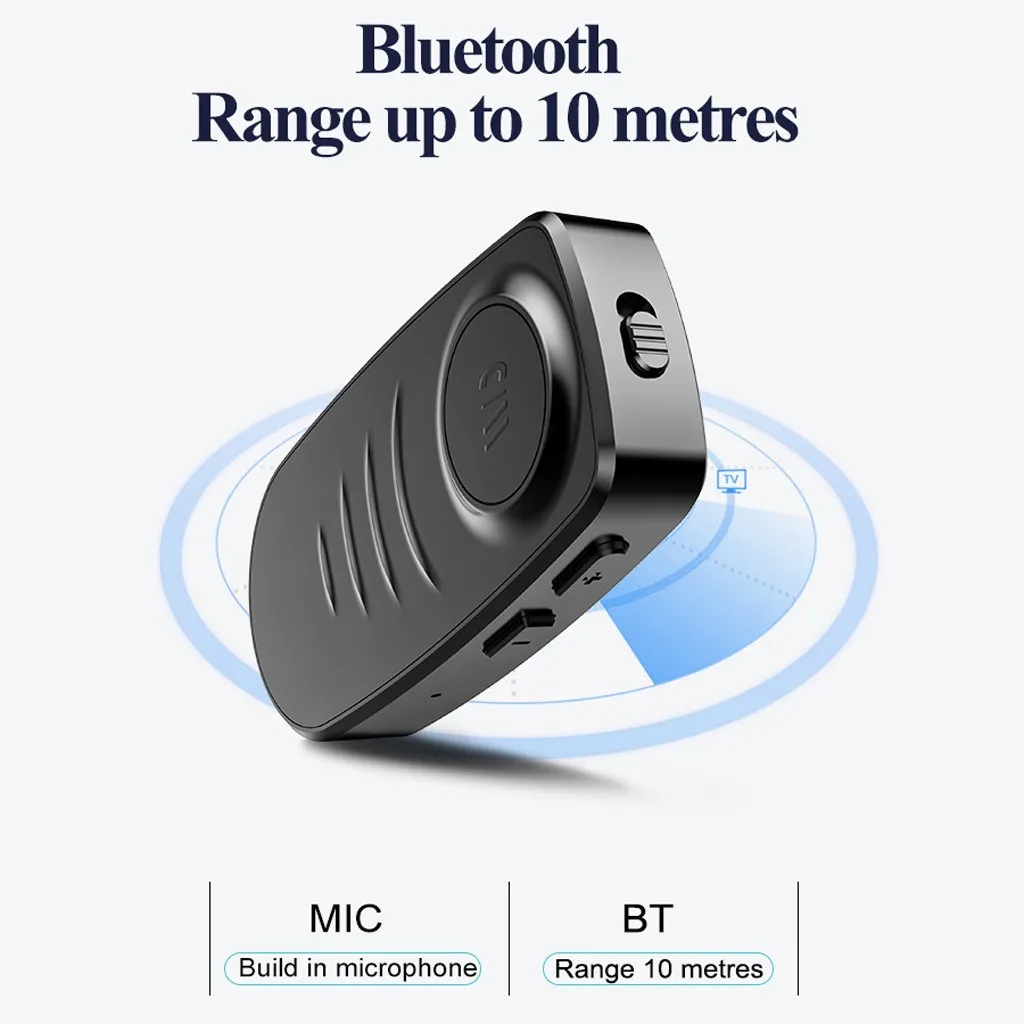 Портативный Bluetooth 5,0 беспроводной 3,5 мм разъем громкой связи Aux автомобильный Bluetooth приемник встроенный с зарядкой батареи Bt аудио приемник# N