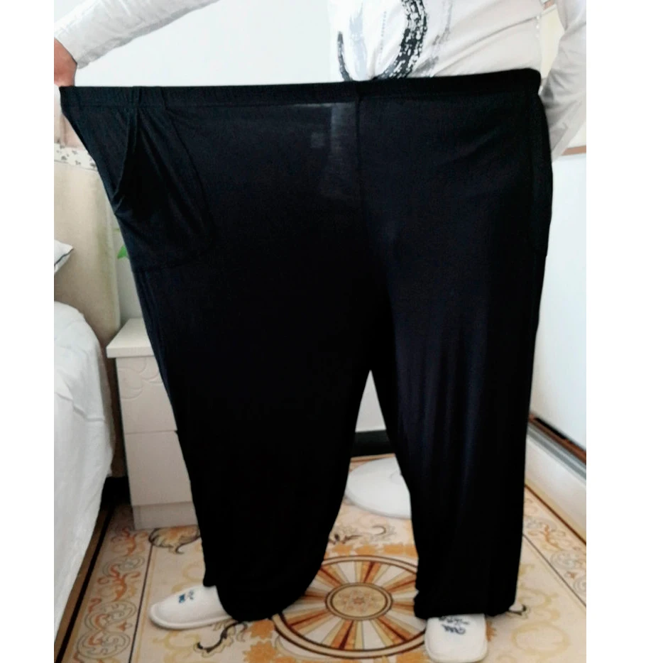 플러스 사이즈 남성용 고탄성 수면 바지, 여름 용수철 모달 홈웨어 잠옷 바지, 통기성 슈퍼 소프트 바지, 캐주얼, 10XL, 260KG