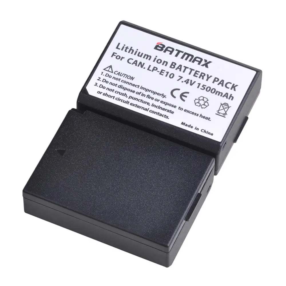 Bateria + Led Usb para Canon lp E10 Lpe10 Duplo Bulit-in Carregador Eos 1100d 1200d 4000d Beijo X50 X70 2 Pçs 1500 Mah Lp-e10 - Image 2