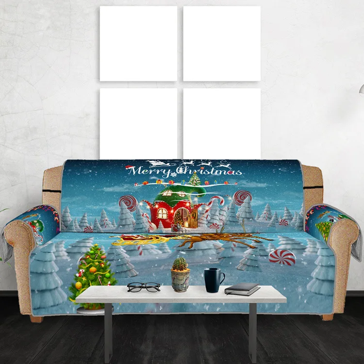 Рождественский диван кушетка Чехол для стула, пледы детский коврик протектор мебели Реверсивный съемным подлокотник чехлов 1/2/3 сиденье