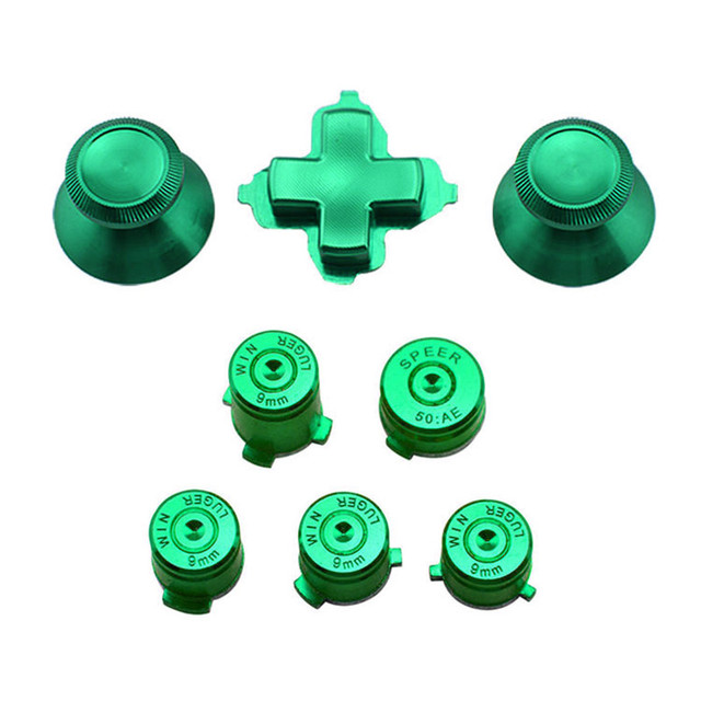 Metal Thumbstick Joystick Analog Cap Bullet ABXY Guide Button D-Pad Dpad Buttons for Xbox one Controller Replacement