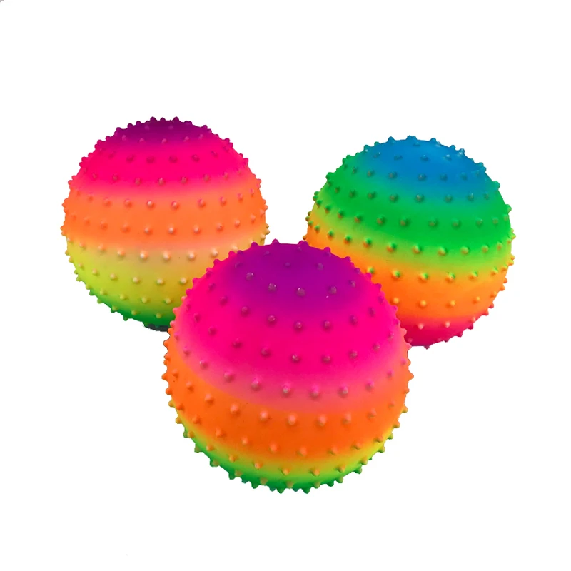 Massage Rainbow Ball Children's Spiky Inflatable Ball Rainbow Hedgehog Ball 6 Pvc Aliexpress