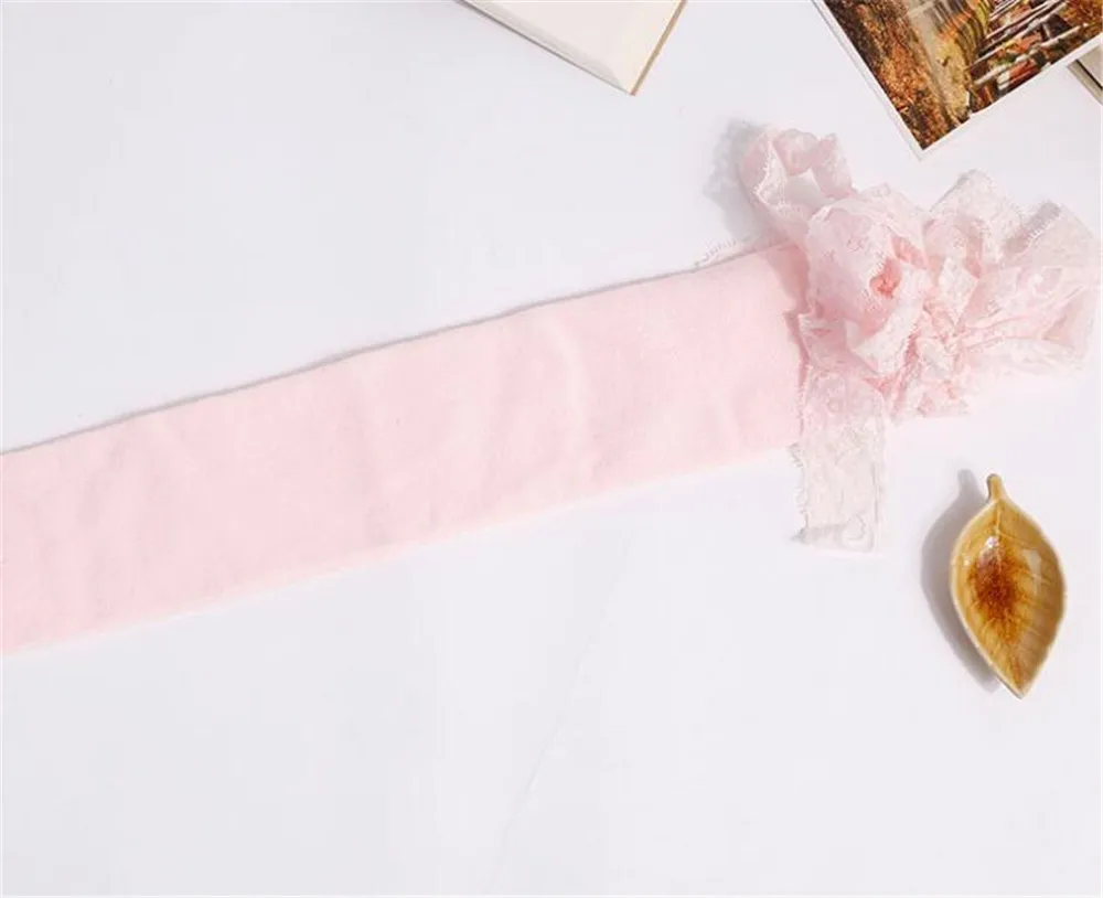 pink Женские кружевные чулки бедра высокие прозрачные сексуальные выше колена Чулочные изделия аниме аксессуары Гетры Лолита B420 - Цвет: pink