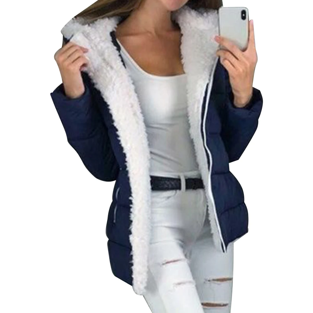 Однотонный ультра теплый светильник с длинным рукавом, стеганый с капюшоном, модное ветрозащитное Женское зимнее пальто, плюс бархатное