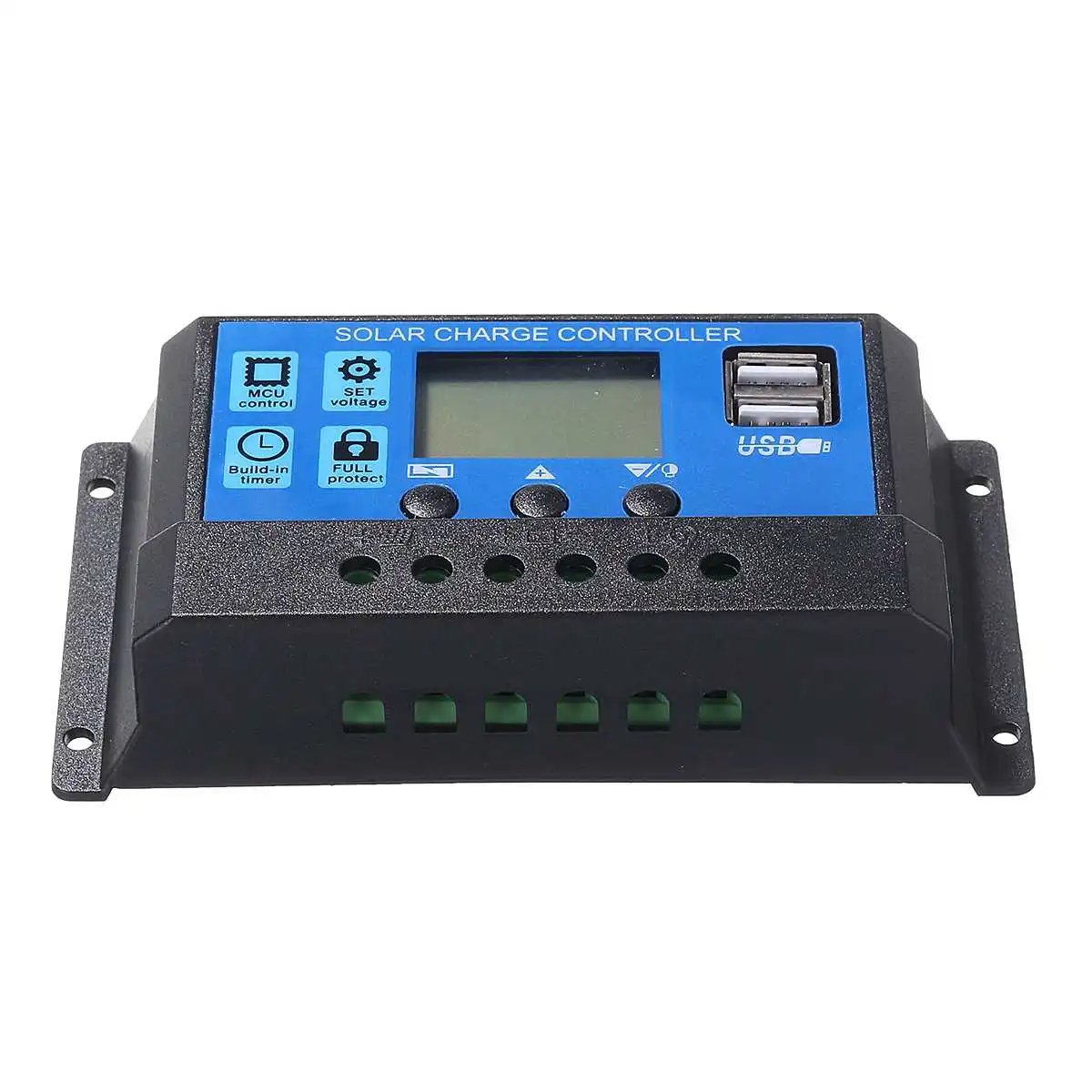 PWM lcd Dual USB Автоматический Солнечный контроллер заряда 60A/50A/40A/30A/20A/10A 12 В 24 В солнечная батарея Панель Регулятор 5 В выход PV домашний - Цвет: 10A