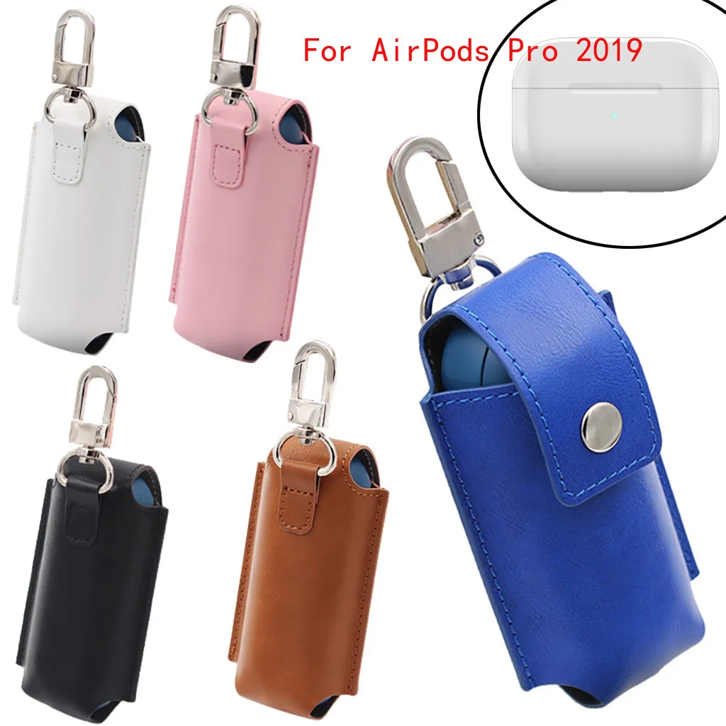 Кожаный чехол для AirPods Pro 2019 с кнопками наушников Аксессуары Портативный защитный