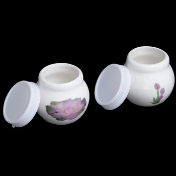 

1Pcs Ceramic Glass Liquid Glass Powder Dappen Dish Crystal Flower Print Nail Cup For Acrylic Nail Art Clear Ceramic Nail Cup