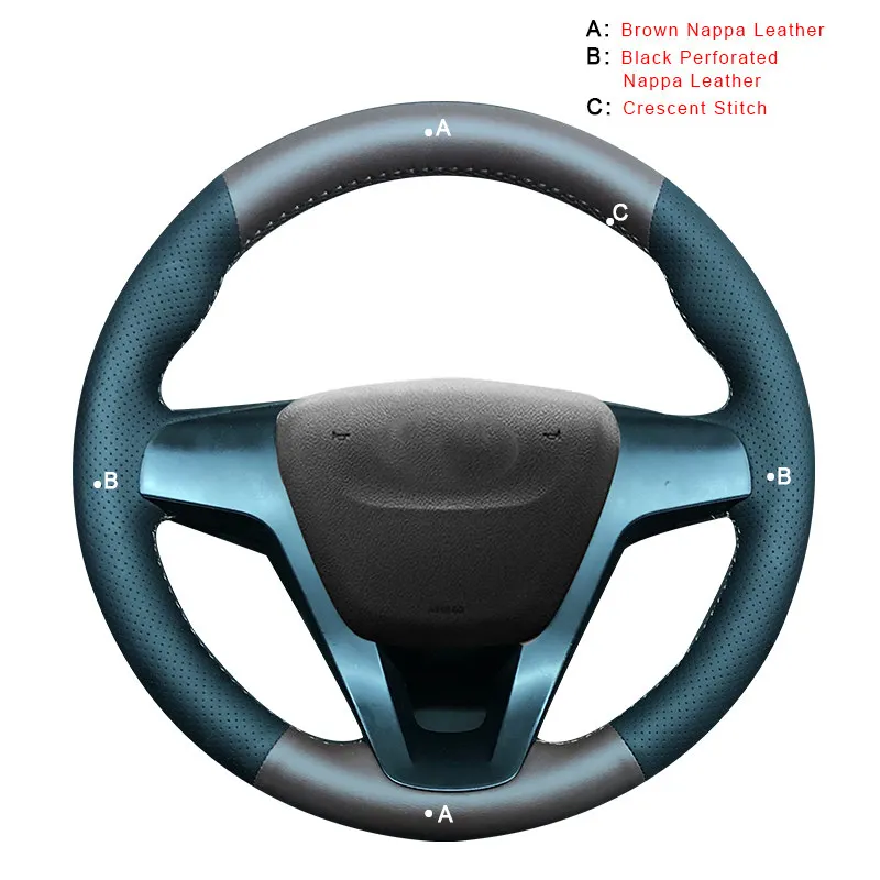 Nappa Leather Авто оплетка на руль чехол для Лада Веста Xray- DIY ручные Прошитые автомобильные чехлы - Название цвета: Nappa Leather